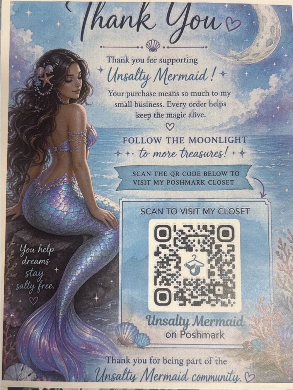 Women's Mermaid-Print Loungewear Top in Purple Blue